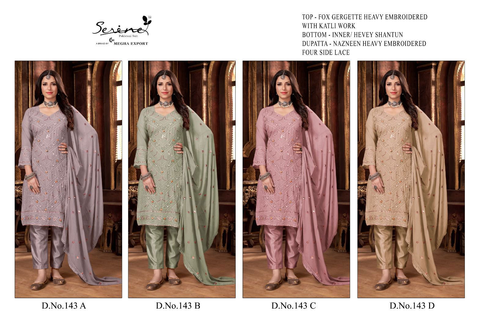 S 143 A To D By Serine Pakistani Suits Catalog
